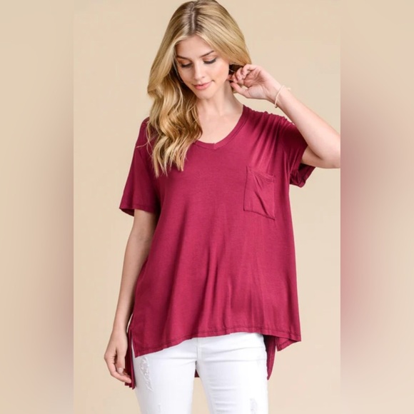 Free People Tops - 🆕 Free People t shirt in dark red size XS